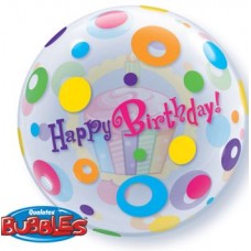Birthday Cake & Dots Bubble Balloon