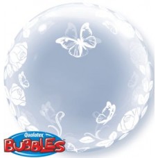 Elegant Roses & Butterflies Bubble Balloons