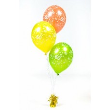 3 Balloon Centrepiece - 60th Birthday